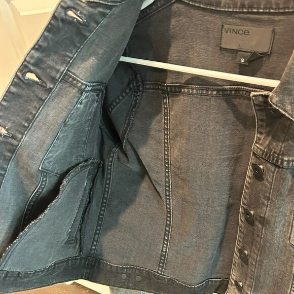 VINCE OMBRE JEAN JACKET, Size Small - Picture 7 of 7
